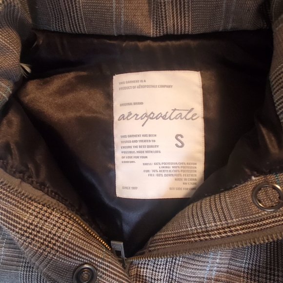 AEROPOSTALE gray down vest with detachable hood size S - Picture 4 of 6